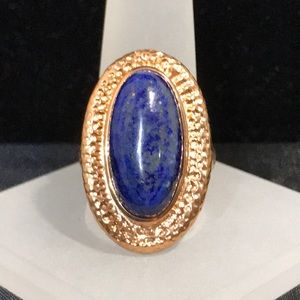 Ring - Costume - Lapis - size 9 - Big and Bold.